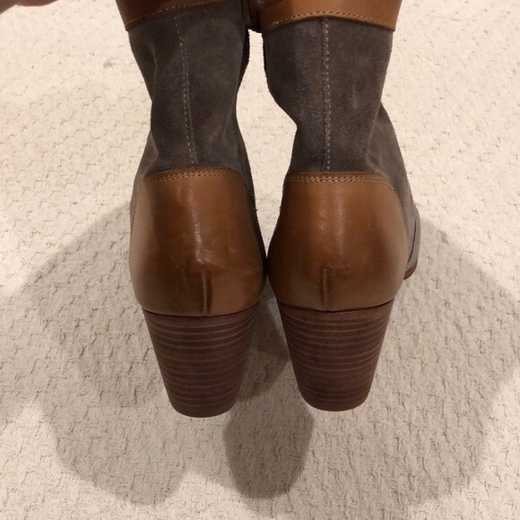 Sebago Handcrafted Leather Suede Nell Ankle Heeled Booties Size 10M - Picture 5 of 6